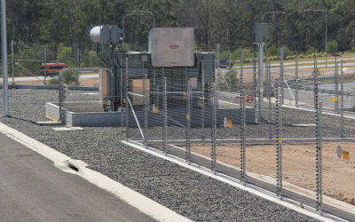 A solar electric security fence for a power utility company